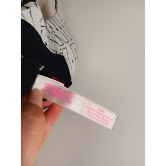 Pink By Victoria's Secret Wear Everywhere Push Up Bra Graphic Print Sz 32 D - Picture 3 of 5